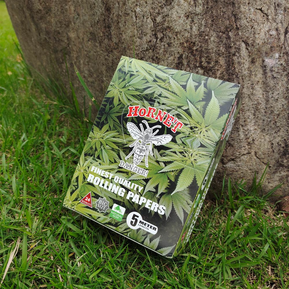 HORNET Leaf Style Rolling Paper Rolls, 5 m Free Rolling Papers, Organic Rolling Paper Rolls, 24 PCS / Box