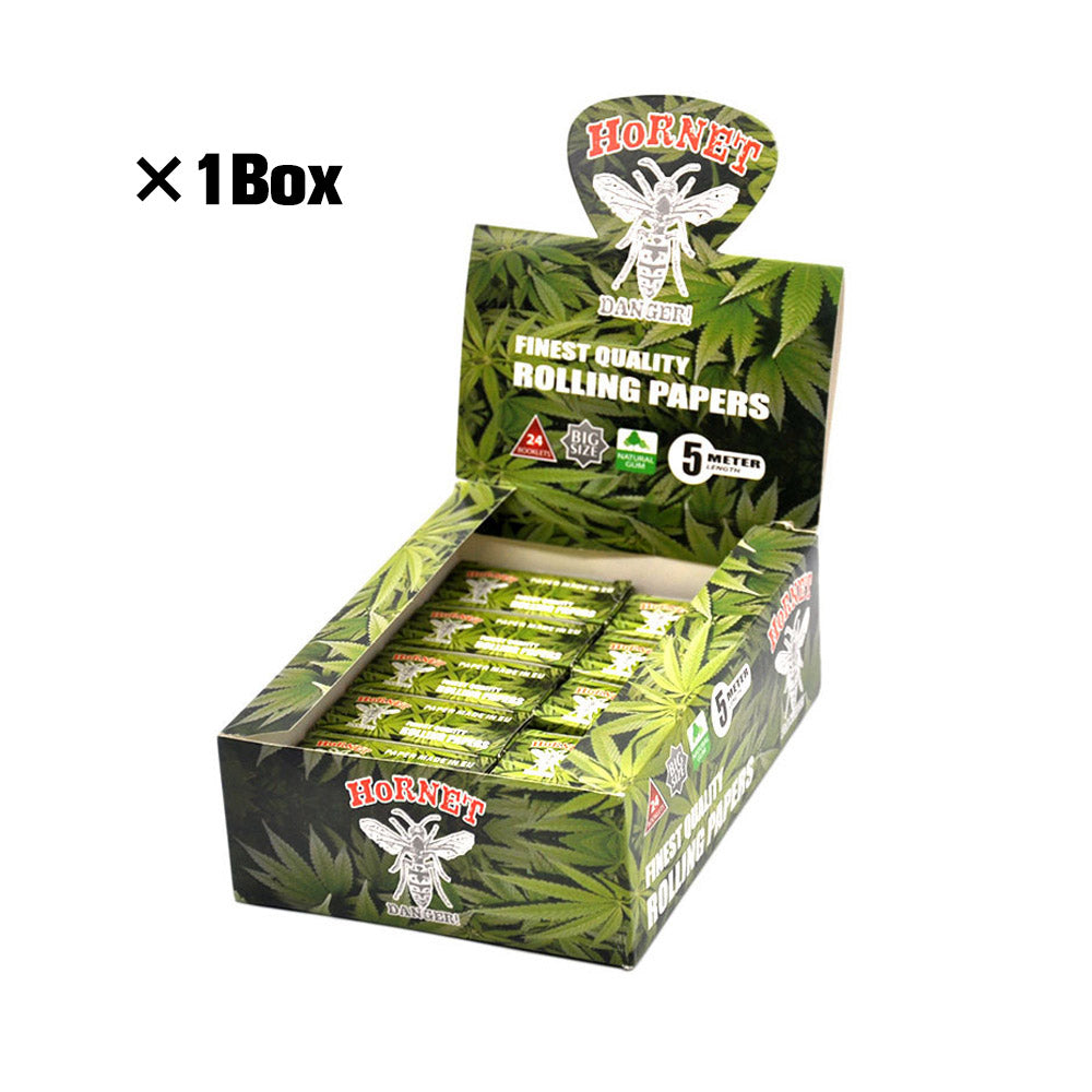 HORNET Leaf Style Rolling Paper Rolls, 5 m Free Rolling Papers, Organic Rolling Paper Rolls, 24 PCS / Box