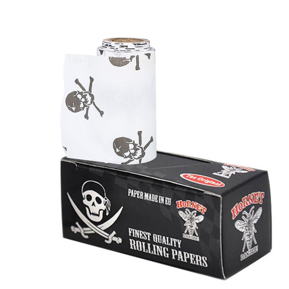 HORNET Skull Style Rolling Paper Rolls, 5 m Free Rolling Papers, Organic Rolling Paper Rolls, 24 PCS / Box