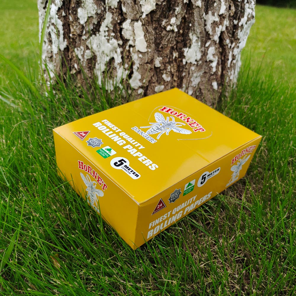 HORNET Yellow Style Rolling Paper Rolls, 5 m Free Rolling Papers, Organic Rolling Paper Rolls, 24 PCS / Box