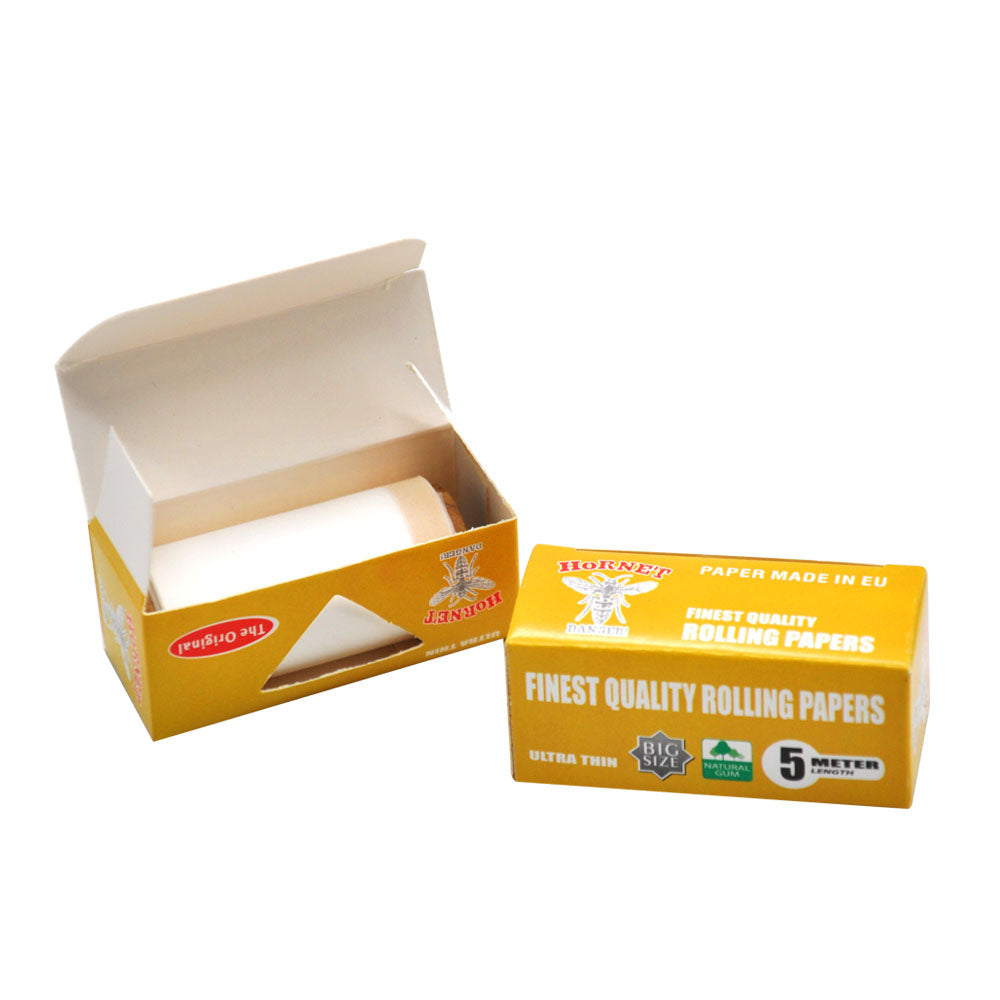 HORNET Yellow Style Rolling Paper Rolls, 5 m Free Rolling Papers, Organic Rolling Paper Rolls, 24 PCS / Box
