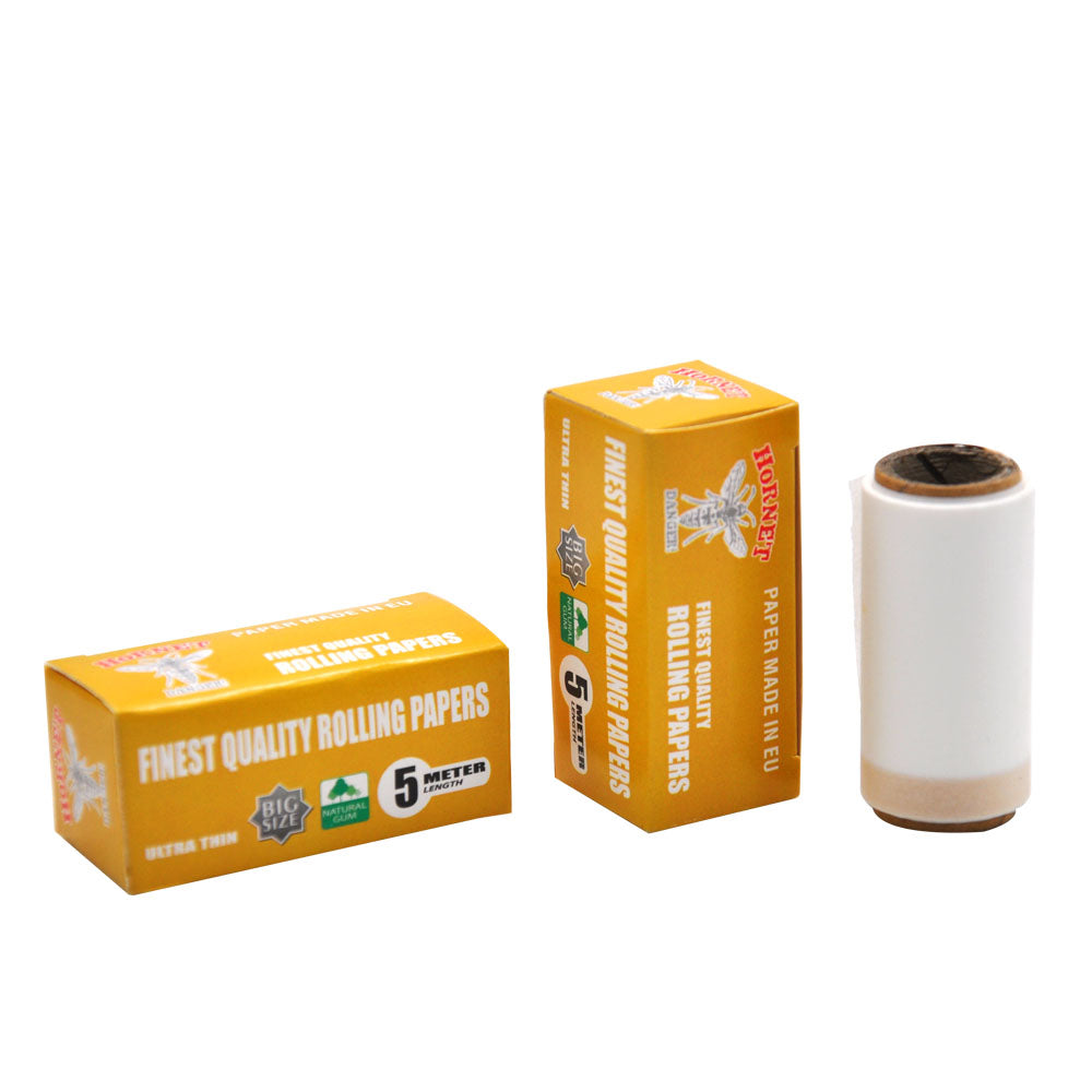 HORNET Yellow Style Rolling Paper Rolls, 5 m Free Rolling Papers, Organic Rolling Paper Rolls, 24 PCS / Box