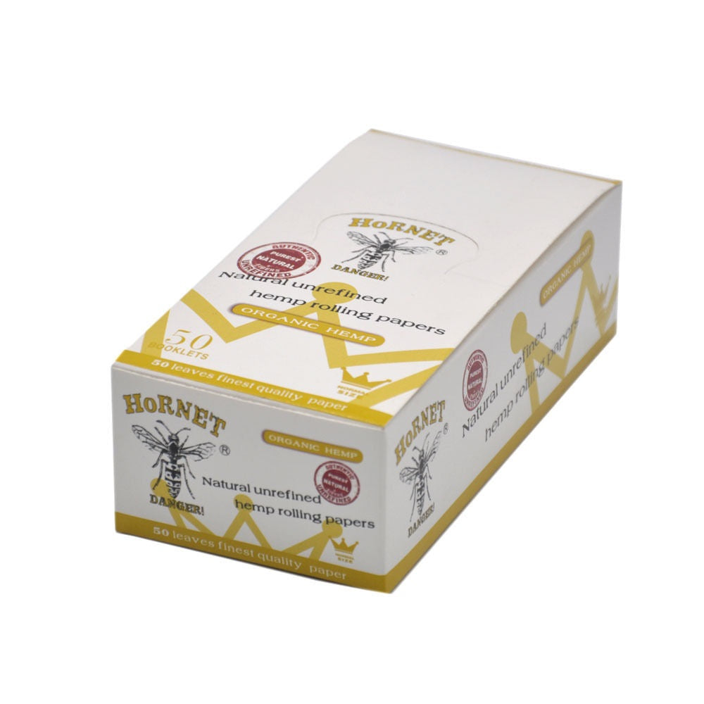HORNET 70 mm Rolling Papers, Natural Slim Rolling Papers, White Organic Rolling Paper, 50 Leaves / Pack 50 Pack / Box