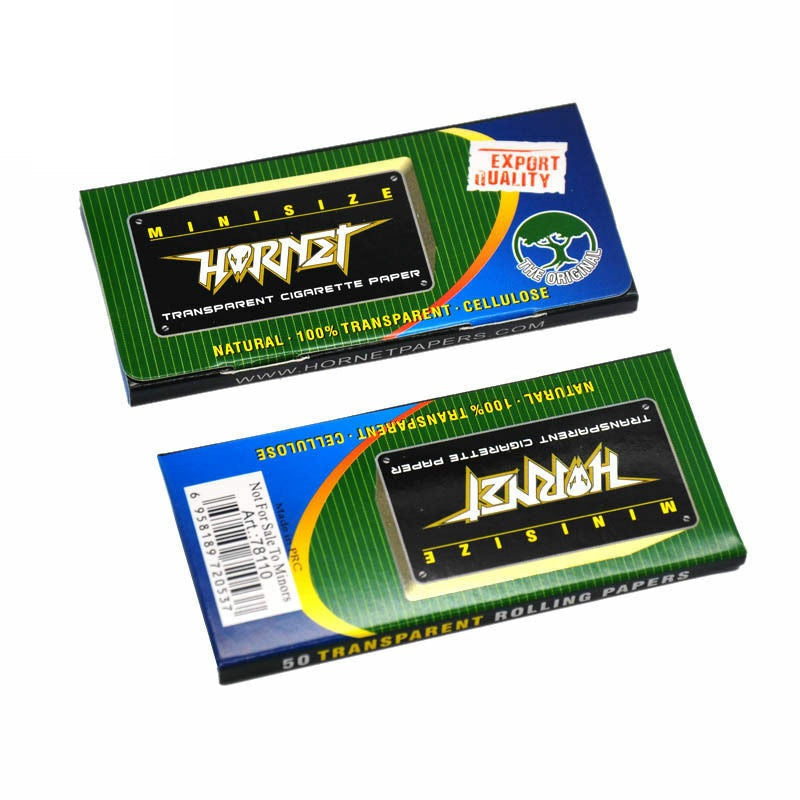 HORNET Silvery Transparent Cellulose Rolling Papers, 1 1/4 Size Clear Rolling Paper, 50 Pieces / Pack 48 Packs / Box