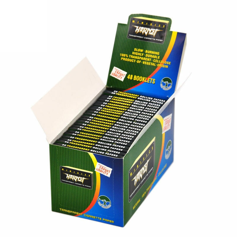 HORNET Silvery Transparent Cellulose Rolling Papers, 1 1/4 Size Clear Rolling Paper, 50 Pieces / Pack 48 Packs / Box