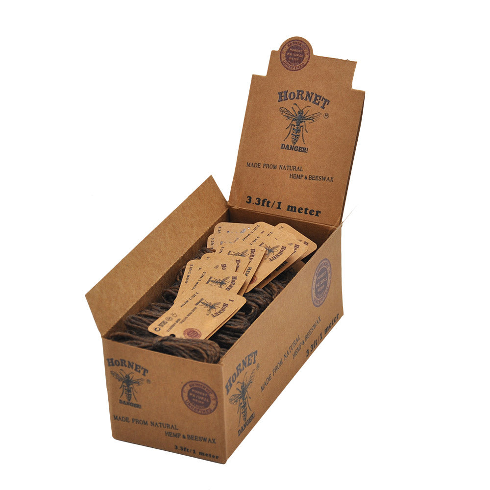 HORNET Organic Beeswax Hemp Wick, Easy Lighting Hemp Wick Rolls & No Dripping, 1 m Hemp Wicks, 60 Packs / Box