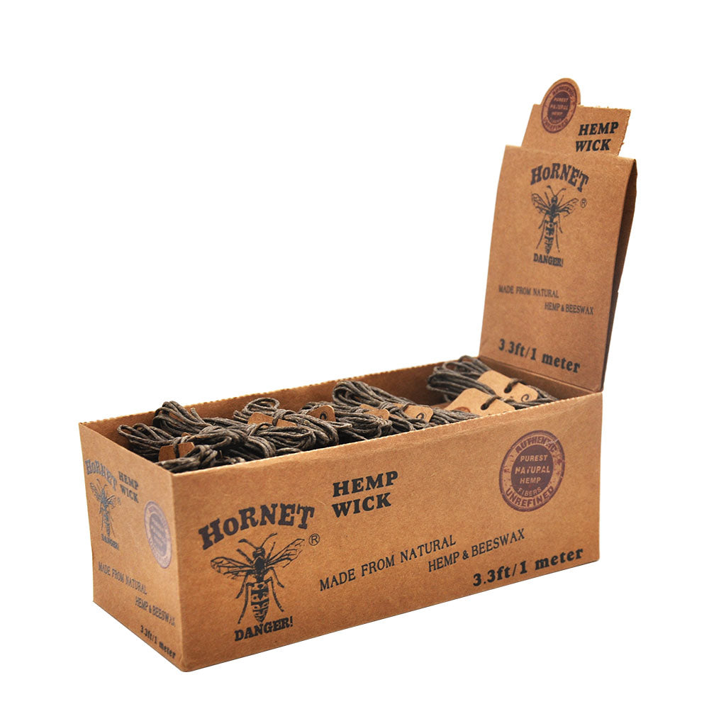 HORNET Organic Beeswax Hemp Wick, Easy Lighting Hemp Wick Rolls & No Dripping, 1 m Hemp Wicks, 60 Packs / Box