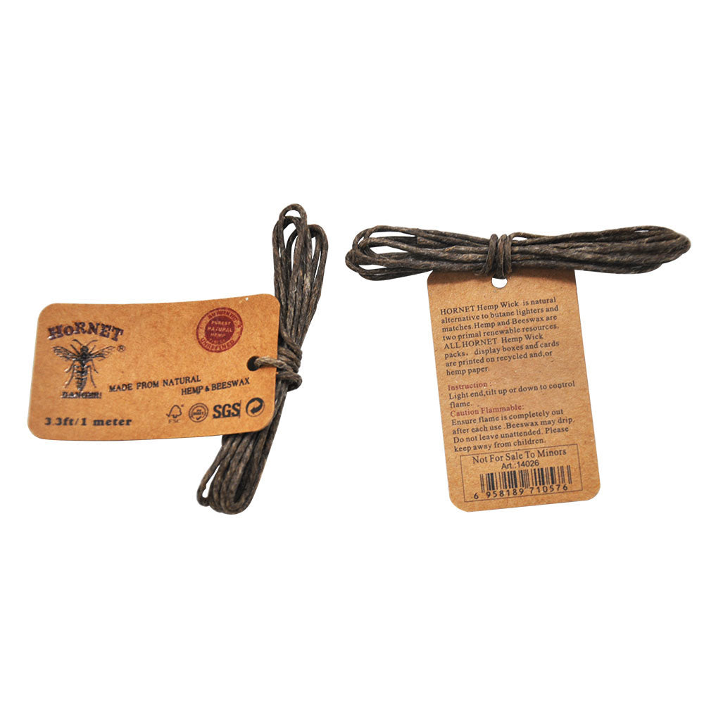 HORNET Organic Beeswax Hemp Wick, Easy Lighting Hemp Wick Rolls & No Dripping, 1 m Hemp Wicks, 60 Packs / Box