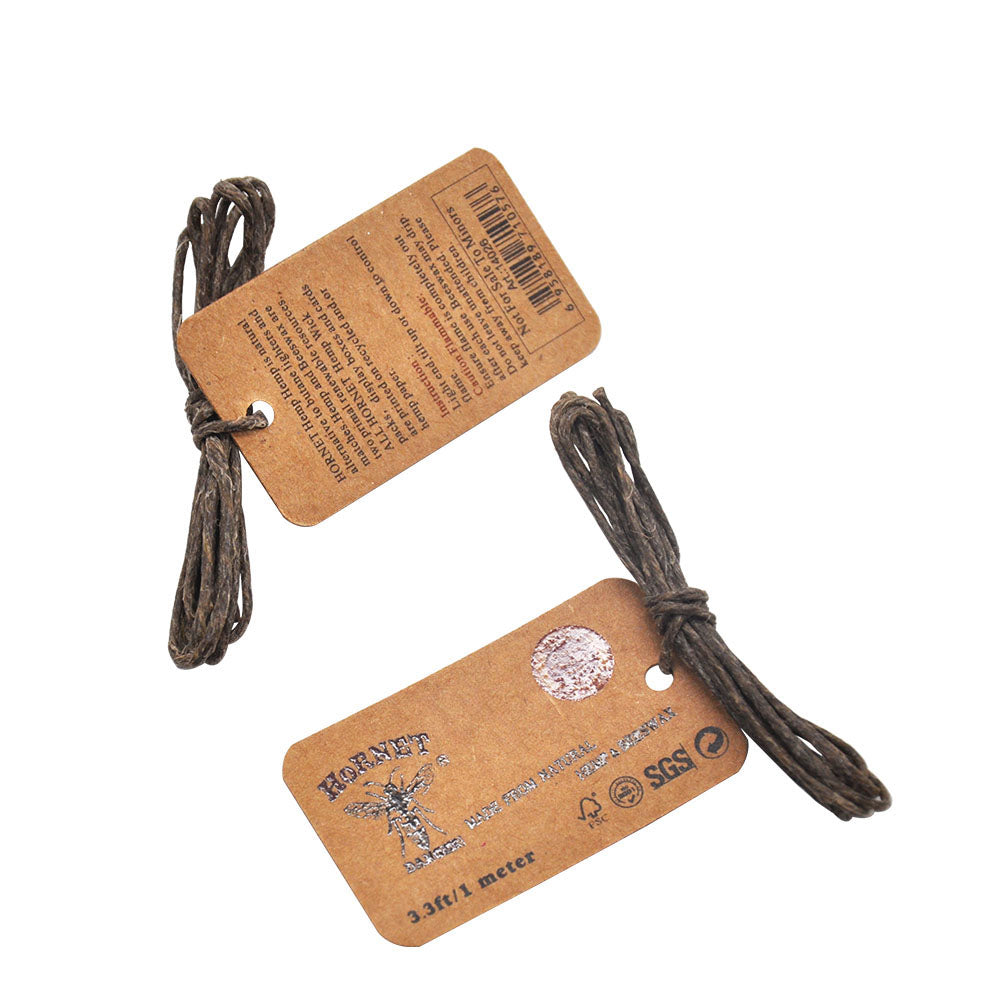 HORNET Organic Beeswax Hemp Wick, Easy Lighting Hemp Wick Rolls & No Dripping, 1 m Hemp Wicks, 60 Packs / Box