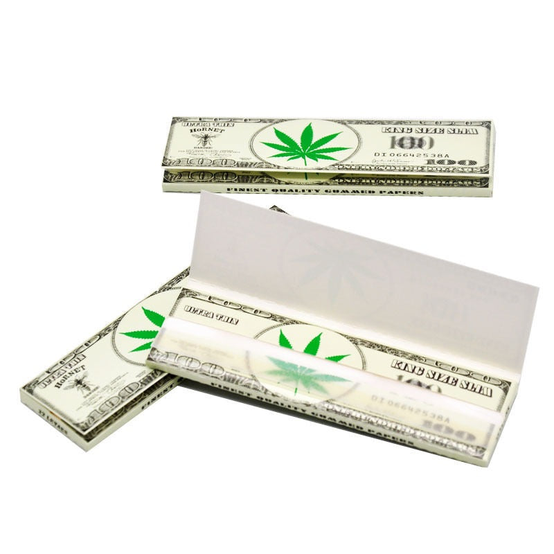 HORNET Dollar Painting Rolling Paer, King Size Slim Cigarette Rolling Paper, Slow Buring Rolling Papers, 32 PCS / Pack 50 Packs / Box