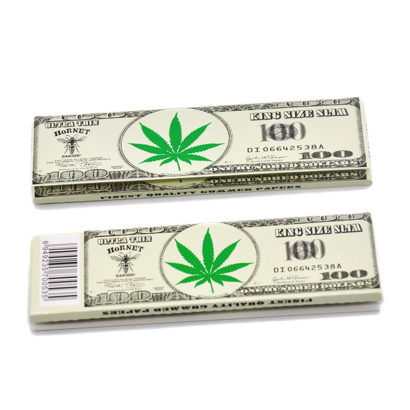 HORNET Dollar Painting Rolling Paer, King Size Slim Cigarette Rolling Paper, Slow Buring Rolling Papers, 32 PCS / Pack 50 Packs / Box
