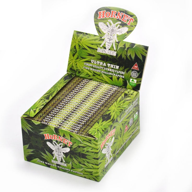 HORNET Leaf Painting Rolling Paer, King Size Slim Cigarette Rolling Paper, Slow Buring Rolling Papers, 32 PCS / Pack 50 Packs / Box