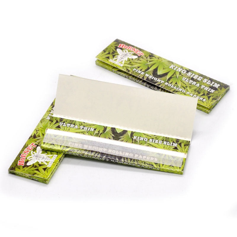 HORNET Leaf Painting Rolling Paer, King Size Slim Cigarette Rolling Paper, Slow Buring Rolling Papers, 32 PCS / Pack 50 Packs / Box