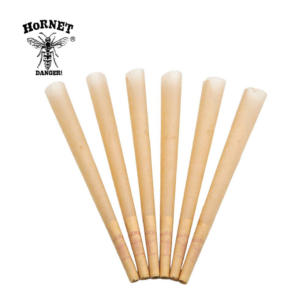 HORNET King Size Pre Rolled Cones, Natural Rolling Cones, Slow Burning Pre Rolled Rolling Paper, 6 PCS / Pack 24 Packs / Box