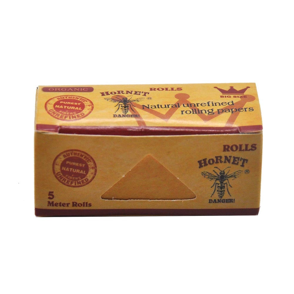 HORNET 5 m Free Rolling Papers, Organic Brown Rolling Paper, 24 PCS / Box