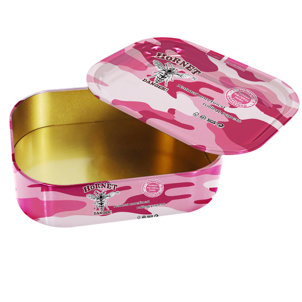 HORNET Tinplate Tobacco Storage Box, 180 x 140 mm Size Metal Tin, Portable & Smell Proof Tobacco Storage Case