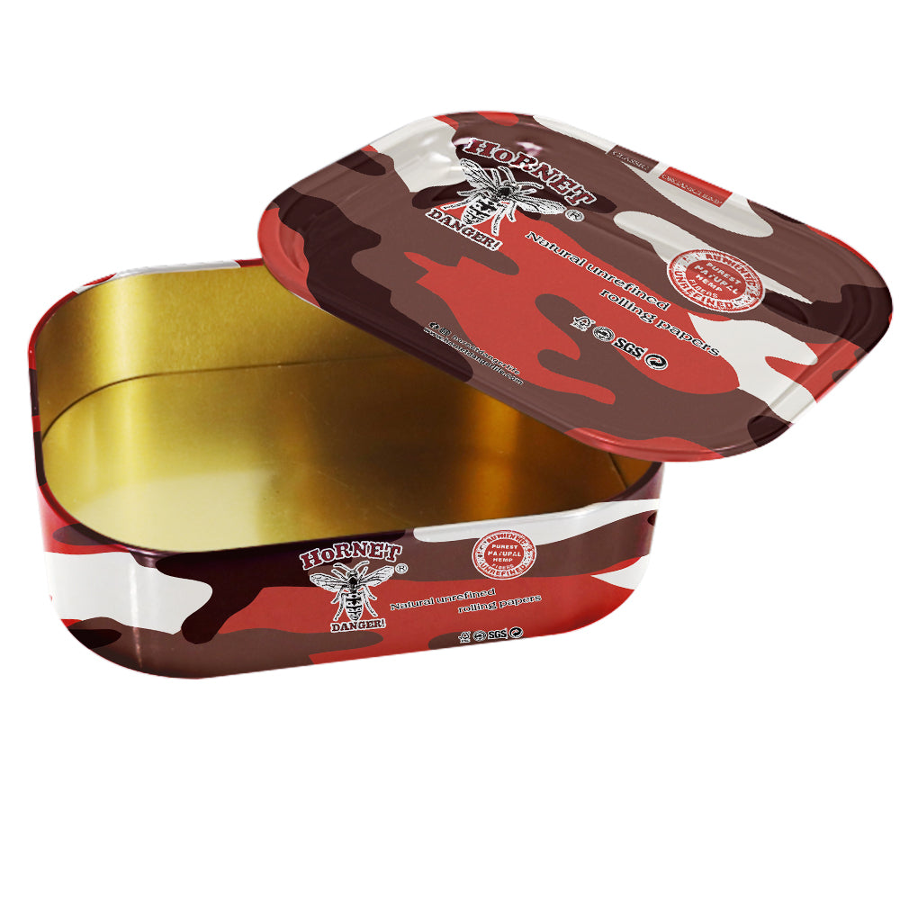 HORNET Tinplate Tobacco Storage Box, 180 x 140 mm Size Metal Tin, Portable & Smell Proof Tobacco Storage Case