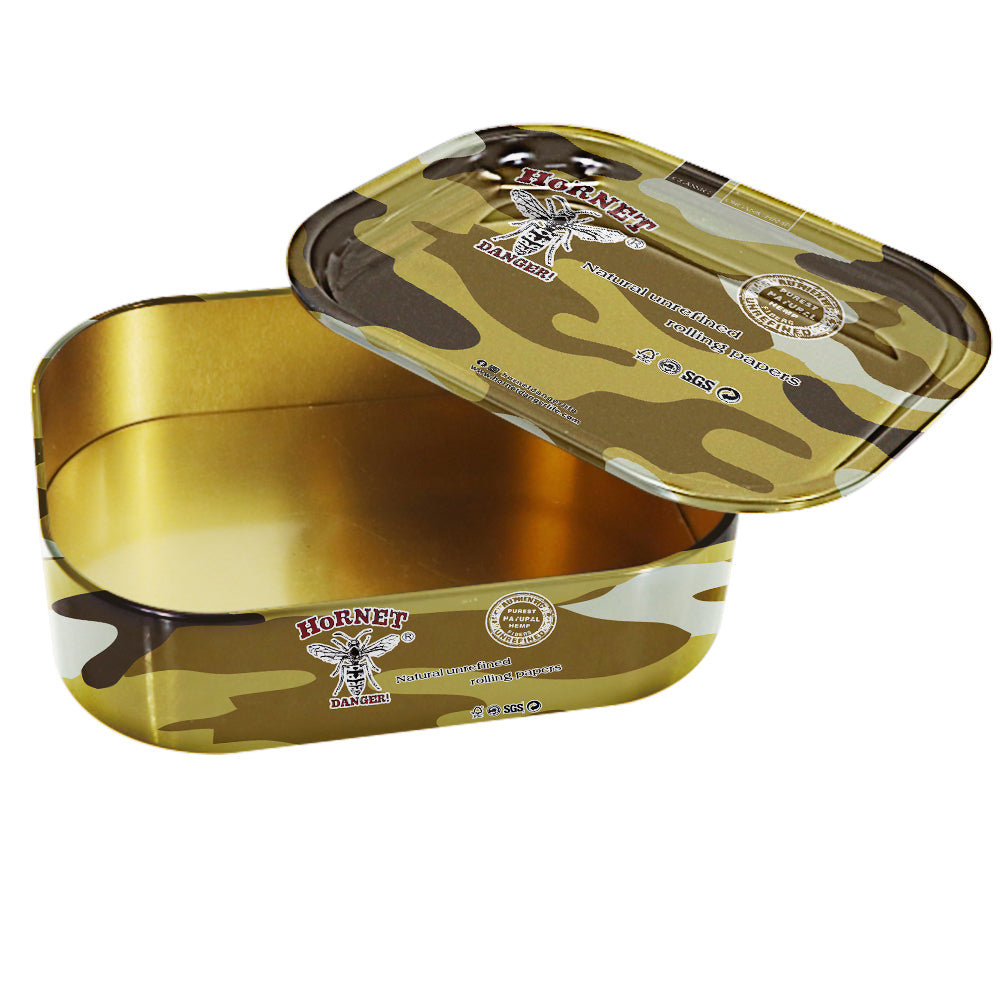 HORNET Tinplate Tobacco Storage Box, 180 x 140 mm Size Metal Tin, Portable & Smell Proof Tobacco Storage Case