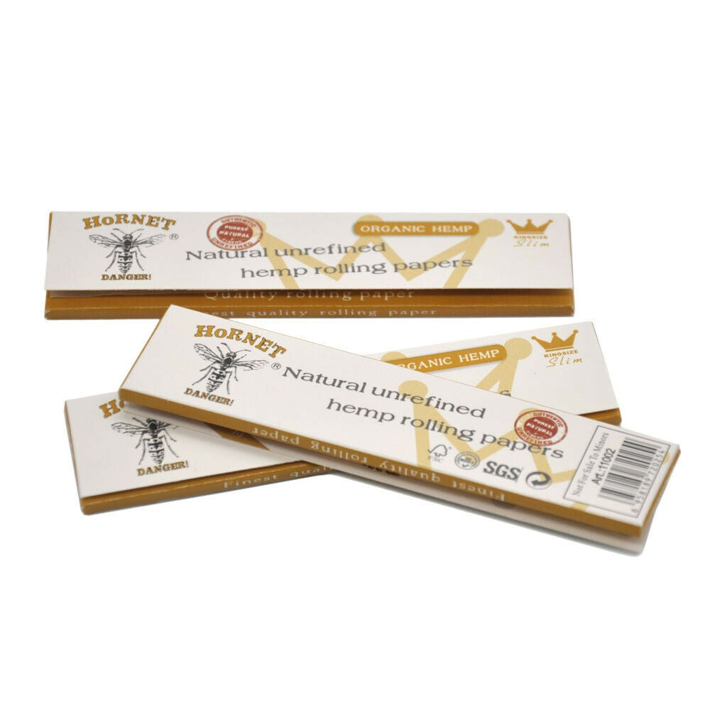 HORNET King Size Slim Cigarette Rolling Papers, Organic Natural Rolling Paper, White Rolling Papers, 32 Piece / Pack 50 Pack / Box 的副本