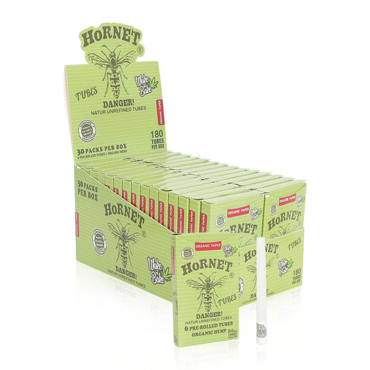 HORNET 84 mm Pre Rolled Cones, Natural Rolling Cones, Slow Burning Pre Rolled Rolling Paper, 6 PCS / Pack 30 Packs / Box