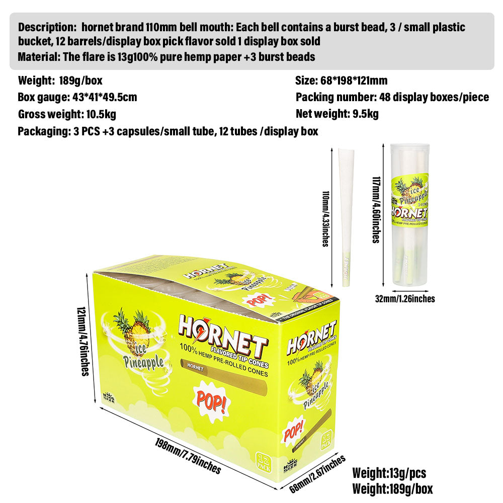 HORNET 118mm long 33mm wide plastic storage tank 12 tubes/display box