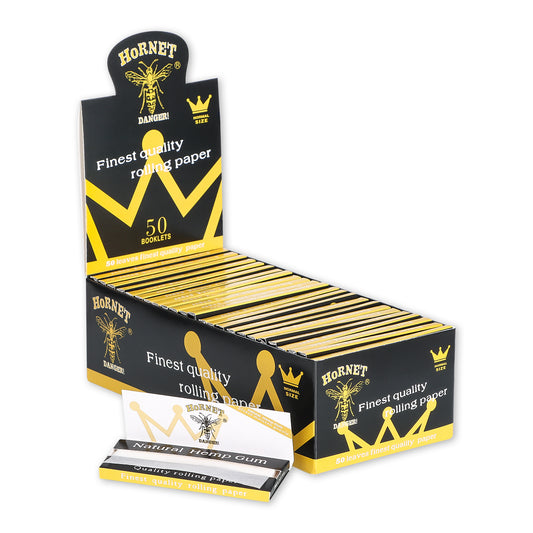 HORNET 70 mm Rolling Papers, Natural Slim Rolling Papers, White Organic Rolling Paper, 50 Leaves / Pack 50 Pack / Box