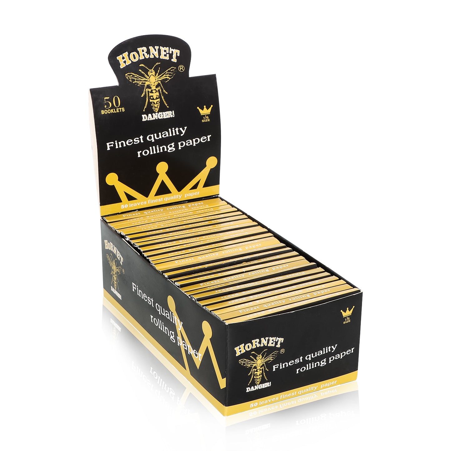 HORNET 1 1/4 Size Rolling Papers, Natural Slim Rolling Papers, White Organic Rolling Paper, 50 Leaves / Pack 50 Pack / Box