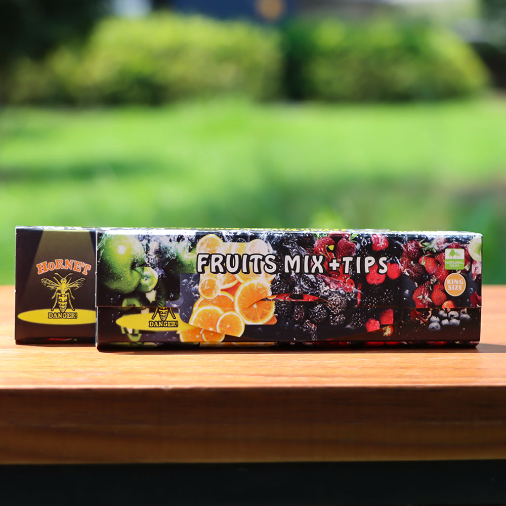 Hornet 78mm Mix Fruit Flavors Rolling Papers, Slow Burning Rolling Paper, Natural Rolling Paper, 50 Piece / Pack 50 Pack / Box