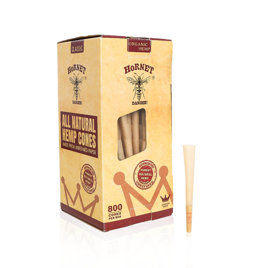 HORNET 98 mm Size Brown Pre Rolled Cones, Organic Pre Rolled Rolling Paper With Tips, Slow Burning Pre Rolled Cones, 800 PCS / Box
