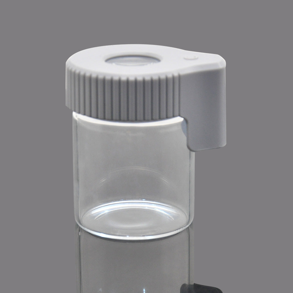 HORNET Light-Up Led Glass Storage Jar, Air Tight & Magnifying View Jar, Grey Color Jar Lid, Rechargeable Glass Jar