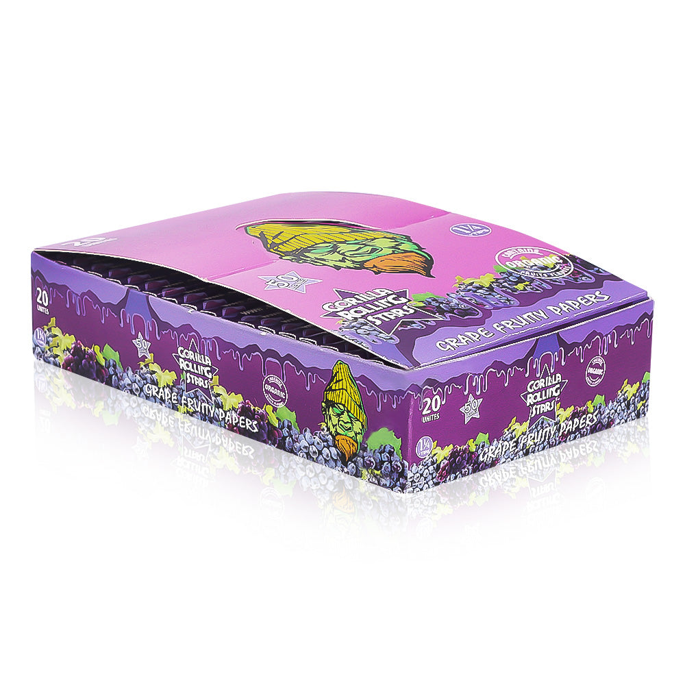 GORILLA ROLLING STARS a box of 20 books a book of 50 grape flavored rolls