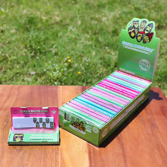 GORILLA ROLLING STARS&nbsp;&nbsp; series 78mm transparent rolling paper with filter paper