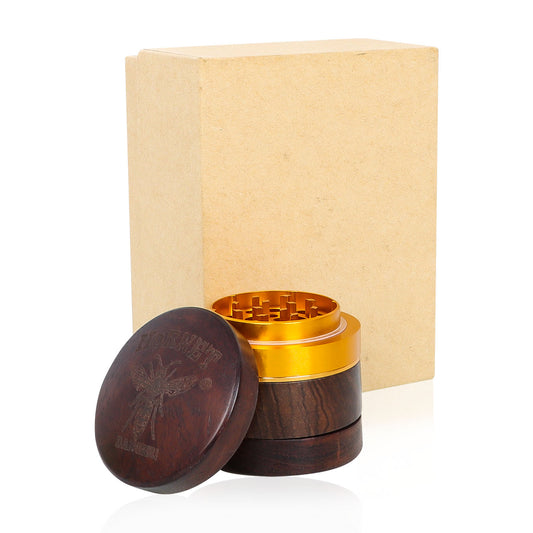 HORNET Rosewood Herb Grinder, 4 Lay Ø 60 Tobacco Grinder, Noble Weed Grinder with Gift Box