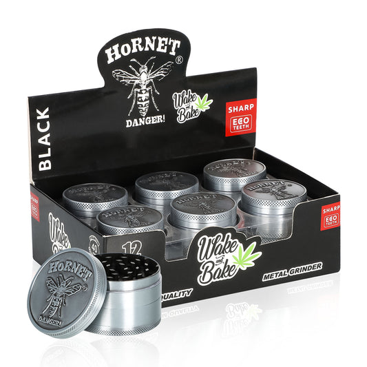 HORNET Zinc Alloy Herb Grinder, 3 Lay Ø 40 Smoker Grinder, Portable & Easy Clean Metal Herbal Grinder, 6 PCS / Box