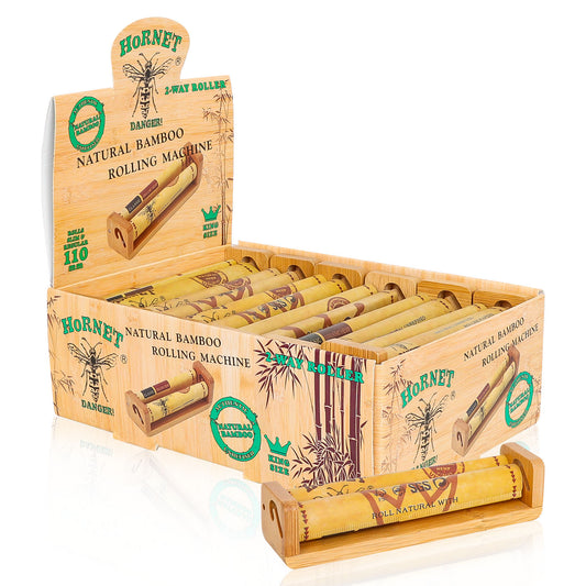HORNET King Size Natural Bamboo Rolling Machine, Portable Rolling Machine, 12 PCS / Box