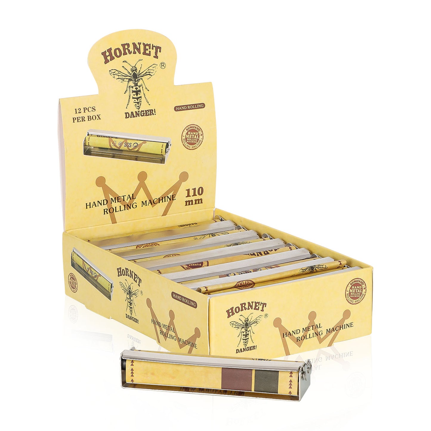 HORNET King Size Metal Rolling Machine, Portable Cigarette Rolling Machine, 12 PCS / Box