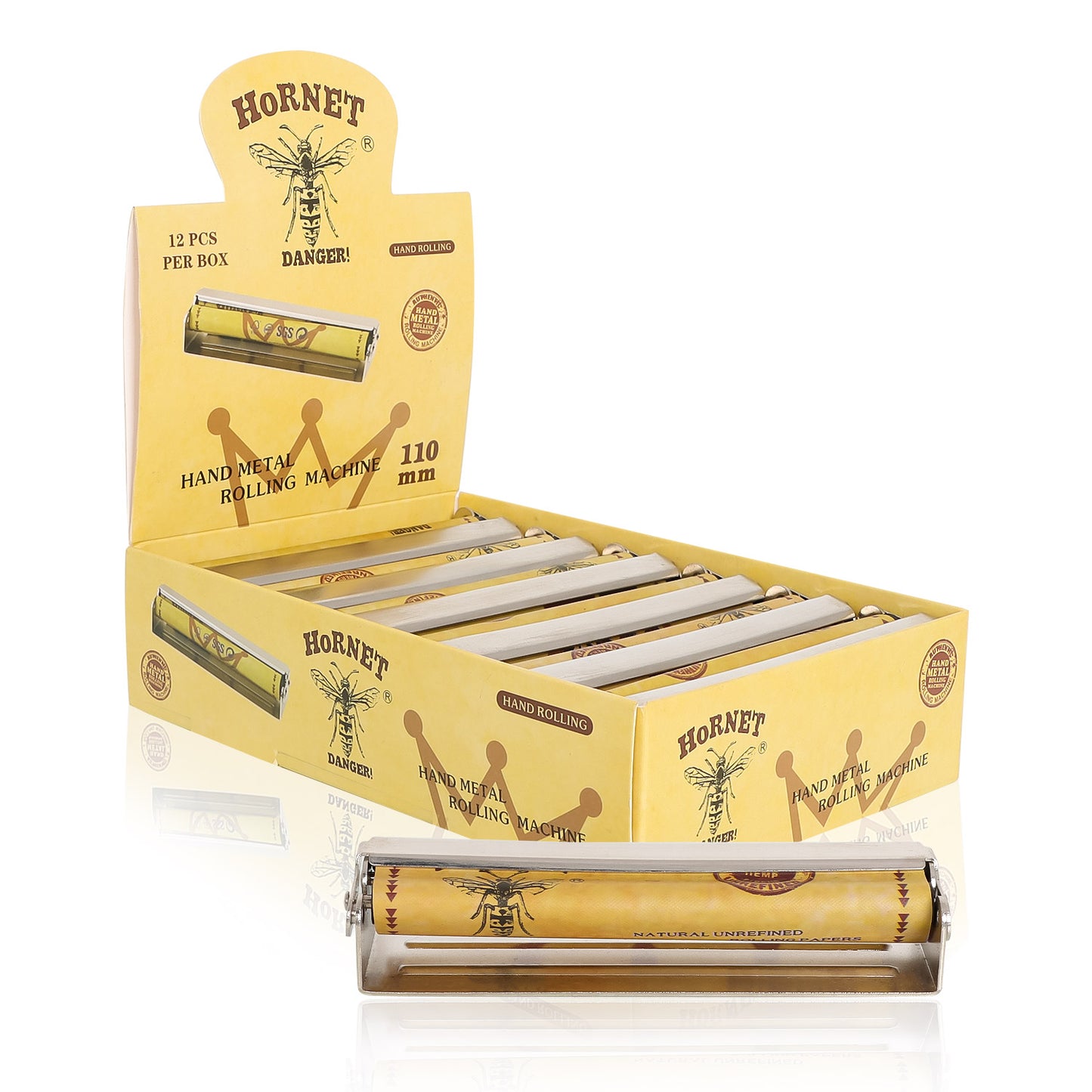 HORNET King Size Metal Rolling Machine, Portable Cigarette Rolling Machine, 12 PCS / Box