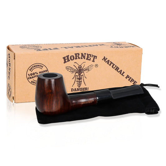 HORNET Handmade Black Wood Tobacco Pipe, Beginner Tobacco Pipe, Exquisite & Portable Smoking Pipe