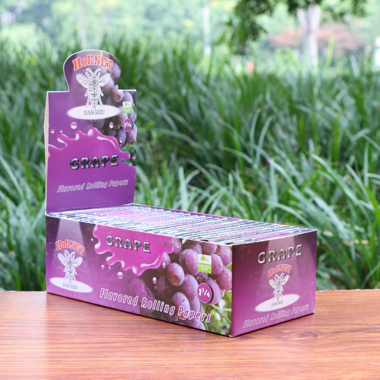 Hornet 1 1/4 Size Grape  Flavors Rolling Papers, Slow Burning Rolling Paper, Natural Rolling Paper, 50 Piece / Pack 50 Pack / Box