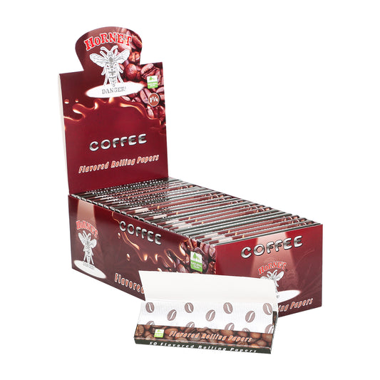 Hornet 1 1/4 Size Coffee Flavors Rolling Papers, Slow Burning Rolling Paper, Natural Rolling Paper, 50 Piece / Pack 50 Pack / Box