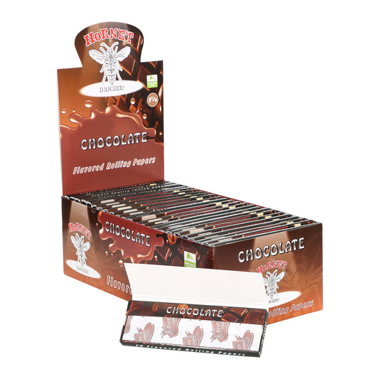 Hornet 1 1/4 Size Chocolate Flavors Rolling Papers, Slow Burning Rolling Paper, Natural Rolling Paper, 50 Piece / Pack 50 Pack / Box