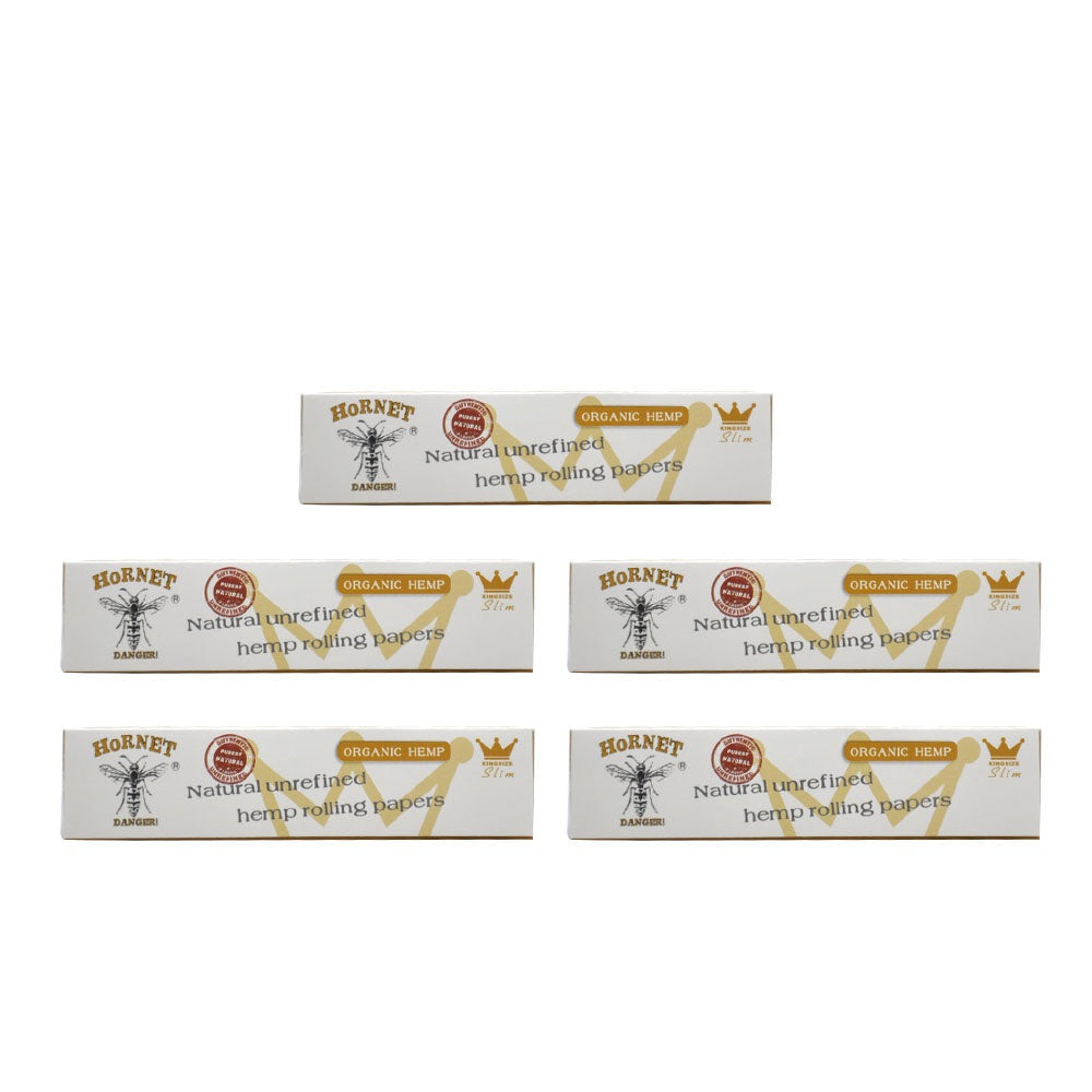 HORNET King Size Slim Cigarette Rolling Papers, Organic Natural Rolling Paper, White Rolling Papers, 32 Piece / Pack 50 Pack / Box
