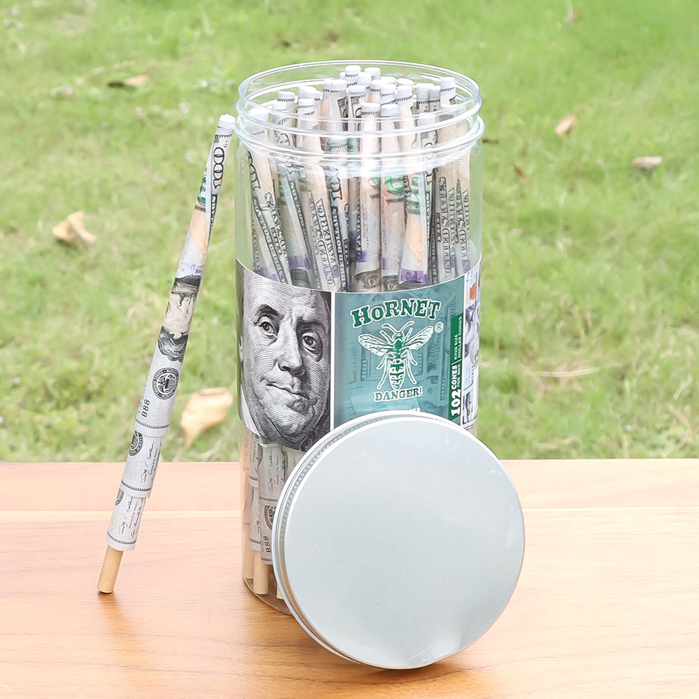 HORNET Dollar Design Pre Rolled Cones, King Size Pre Rolled Rolling Paper With Tips, Slow Burning Rolling Cones, 102 PCS