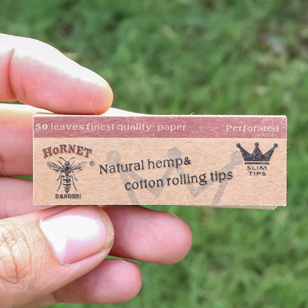 HORNET King Size Slim Cigarette Rolling Papers, Organic Natural Rolling Paper, Brown Rolling Papers, 32 Piece / Pack 50 Pack / Box
