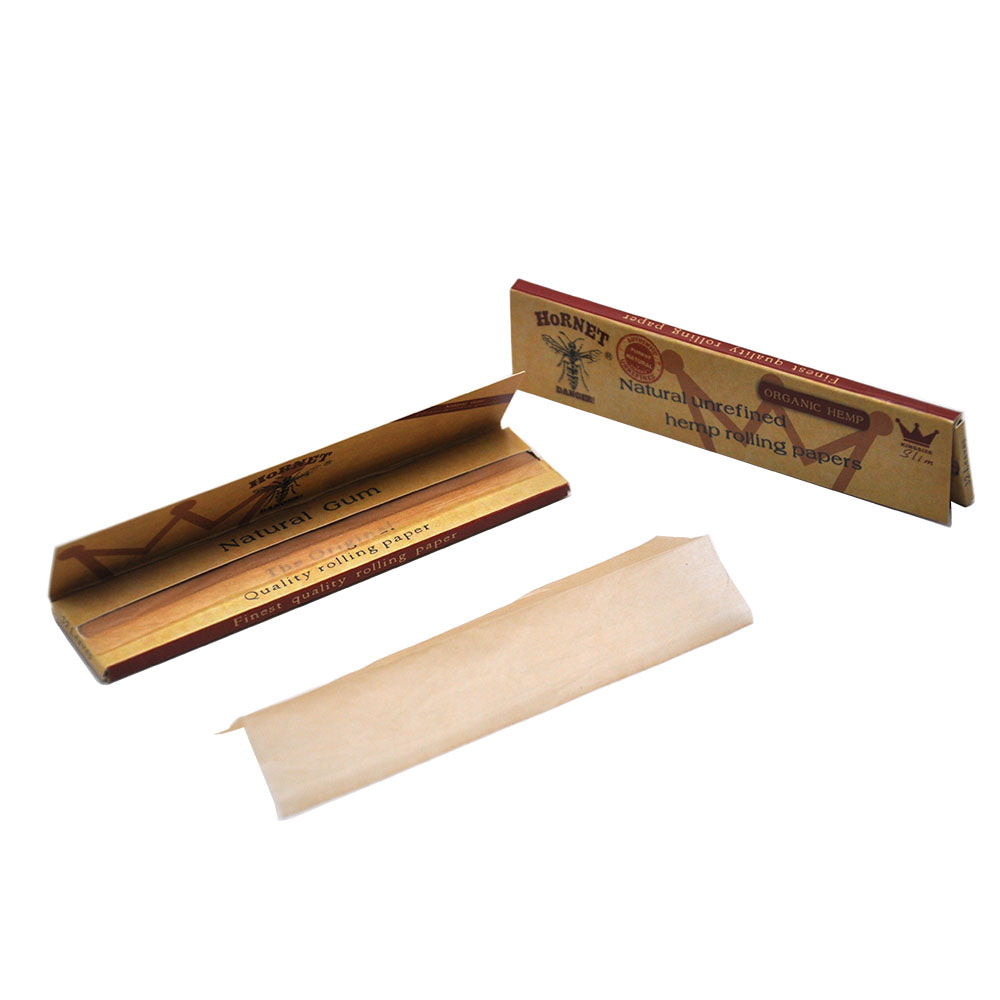 HORNET King Size Slim Cigarette Rolling Papers, Organic Natural Rolling Paper, Brown Rolling Papers, 32 Piece / Pack 50 Pack / Box