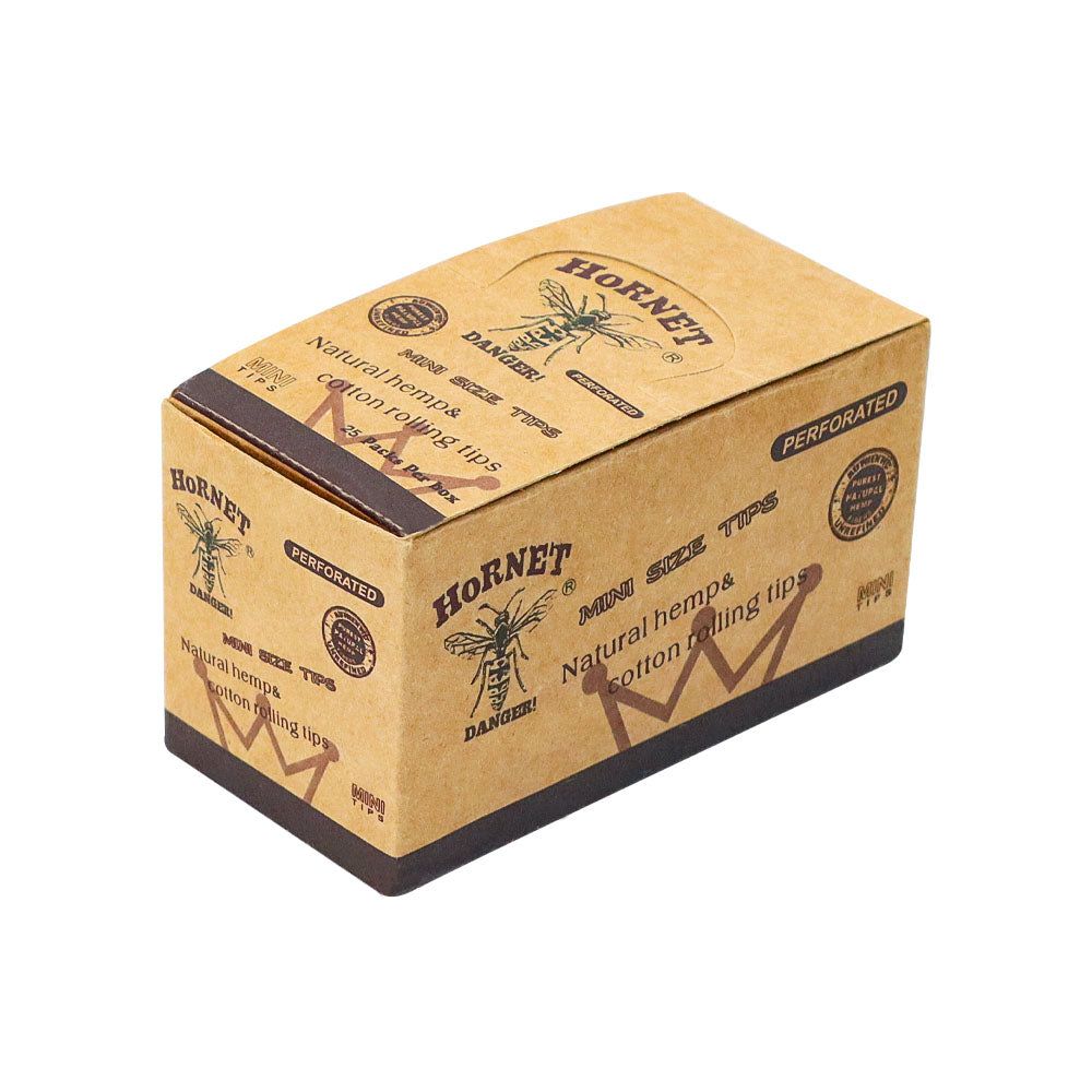 HORNET Natural Organic Rolling Tip, Brown Slim Rolling Tips, 50 Tips / Pack 25 Pack / Box