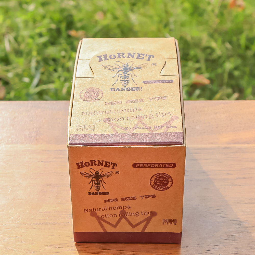 HORNET Natural Organic Rolling Tip, Brown Slim Rolling Tips, 50 Tips / Pack 25 Pack / Box