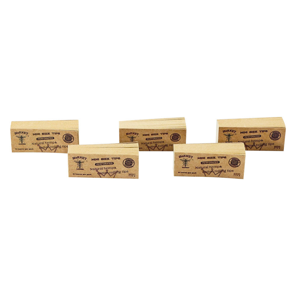 HORNET Natural Organic Rolling Tip, Brown Slim Rolling Tips, 50 Tips / Pack 25 Pack / Box