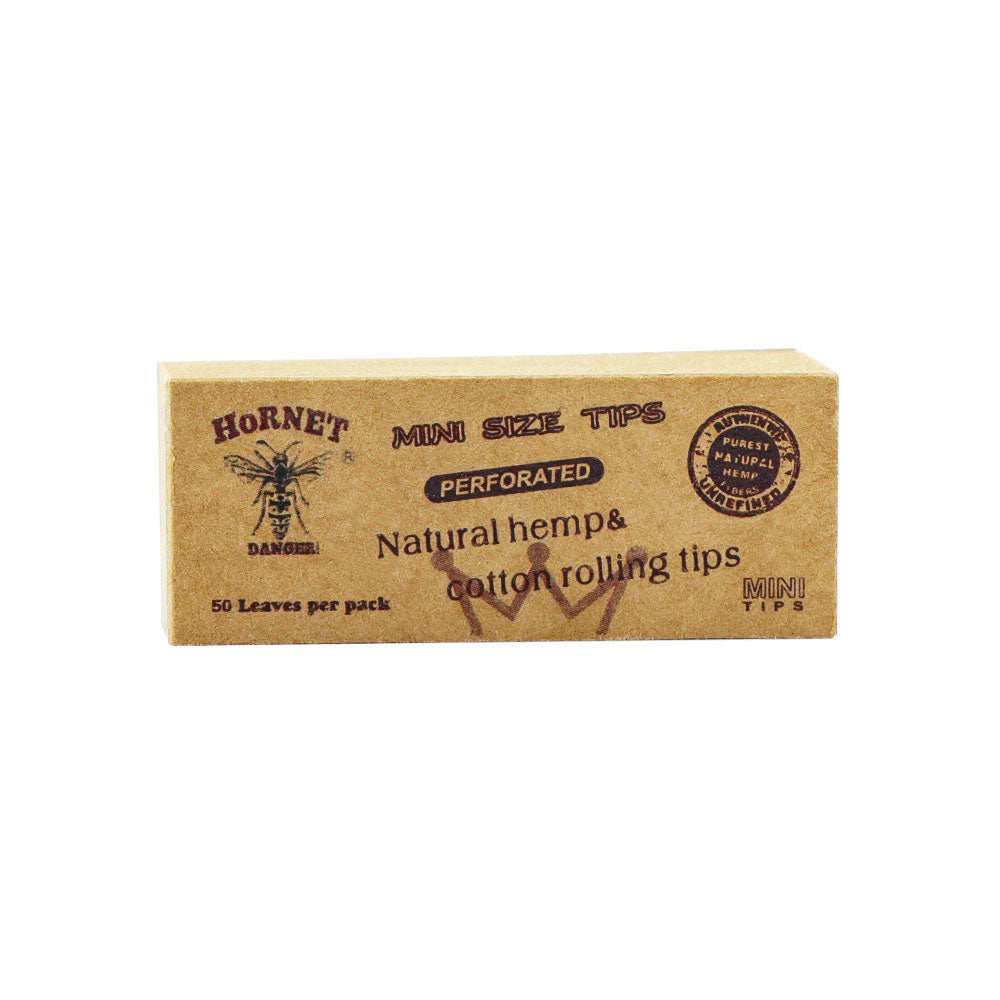 HORNET Natural Organic Rolling Tip, Brown Slim Rolling Tips, 50 Tips / Pack 25 Pack / Box