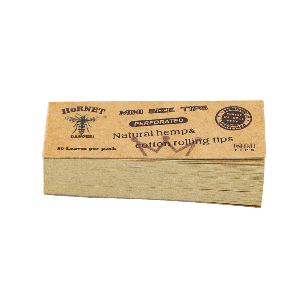 HORNET Natural Organic Rolling Tip, Brown Slim Rolling Tips, 50 Tips / Pack 25 Pack / Box